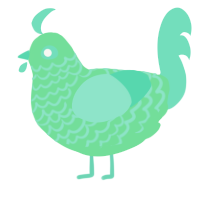 A spring and mint chicken with a lace pattern