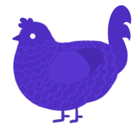 A indigo chicken with a lace pattern