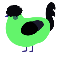 A plum and white chicken