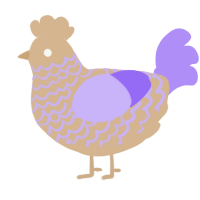 A beige and lilac chicken with a lace pattern