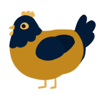 A ochre and tumblr chicken with a head pattern