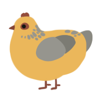 A honey and ash chicken with a neck-speckle pattern
