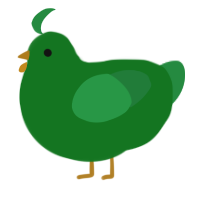 duolingo bird, a leaf and viridian chicken