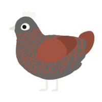 A grey and russet chicken with a lace pattern