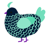 A tumblr and mint chicken with a lace pattern