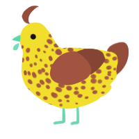 Gros Michel, a yellow and russet chicken with a speckle pattern