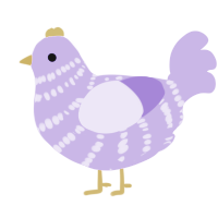 A lilac chicken with a bar pattern