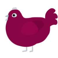 A maroon chicken