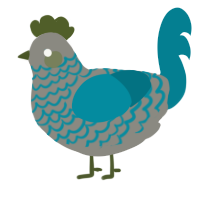 A ash and sea chicken with a lace pattern