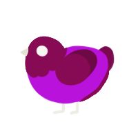 Disco Blind, a amethyst and wine chicken with a head pattern