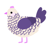 A cream and overcast chicken with a lace pattern