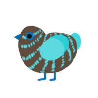 (unnamed), a bark and aqua chicken with a bar pattern