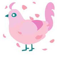 A rose and pink chicken with a head pattern