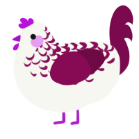 A white and wine chicken with a half-lace pattern