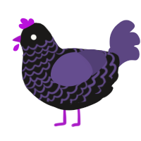 A sable and overcast chicken with a lace pattern