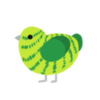 zested, a lime and viridian chicken with a bar pattern