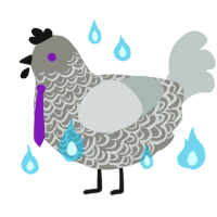 A ash and silver chicken with a double-lace pattern