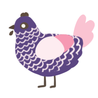 A overcast and rose chicken with a lace pattern