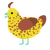 Gros Michel, a yellow and russet chicken with a speckle pattern