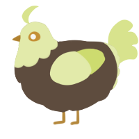 A bark and lemon chicken with a head pattern