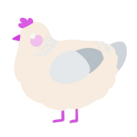 A cream and mist chicken with a neck-band pattern