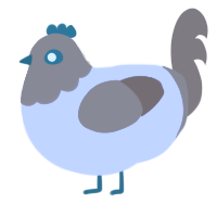 A lilac and brown chicken with a head pattern