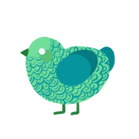 (unnamed), a spring and teal chicken with a double-lace pattern