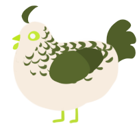 A cream and olive chicken with a half-lace pattern