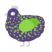 A overcast and grass chicken with a speckle pattern