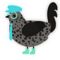 A grey and sable chicken with a speckle pattern