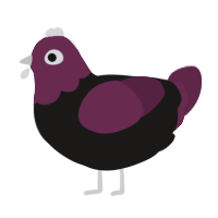 A sable and wine chicken with a head pattern