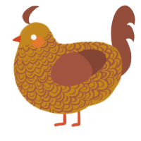 A ochre and russet chicken with a double-lace pattern