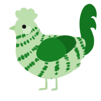 A gluppy and leaf chicken with a bar pattern