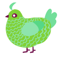 Slimer, a grass and spring chicken with a lace pattern