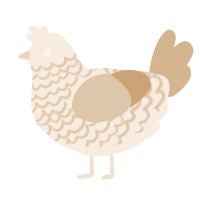 A cream and beige chicken with a lace pattern