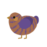 Chicken Named Finger, a brown and overcast chicken with a bar pattern