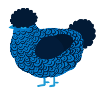 A sapphire and tumblr chicken with a double-lace pattern