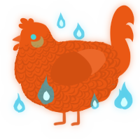 A sky chicken with a double-lace pattern