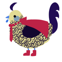 A navy and apple chicken with a double-lace pattern