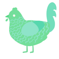 A spring and mint chicken with a lace pattern