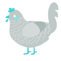 A silver chicken with a lace pattern