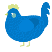 A sapphire chicken with a lace pattern