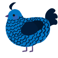 A sapphire and tumblr chicken with a lace pattern