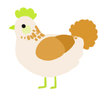 A cream and orange chicken with a neck-speckle pattern