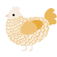 A cream and honey chicken with a lace pattern