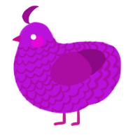 A amethyst and plum chicken with a lace pattern