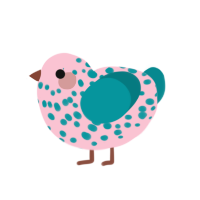 (unnamed), a rose and teal chicken with a speckle pattern