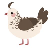 A cream and bark chicken with a half-lace pattern