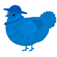 A sapphire chicken with a bar pattern