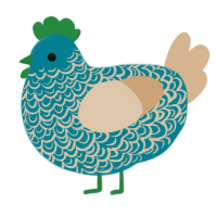 A sea and beige chicken with a double-lace pattern